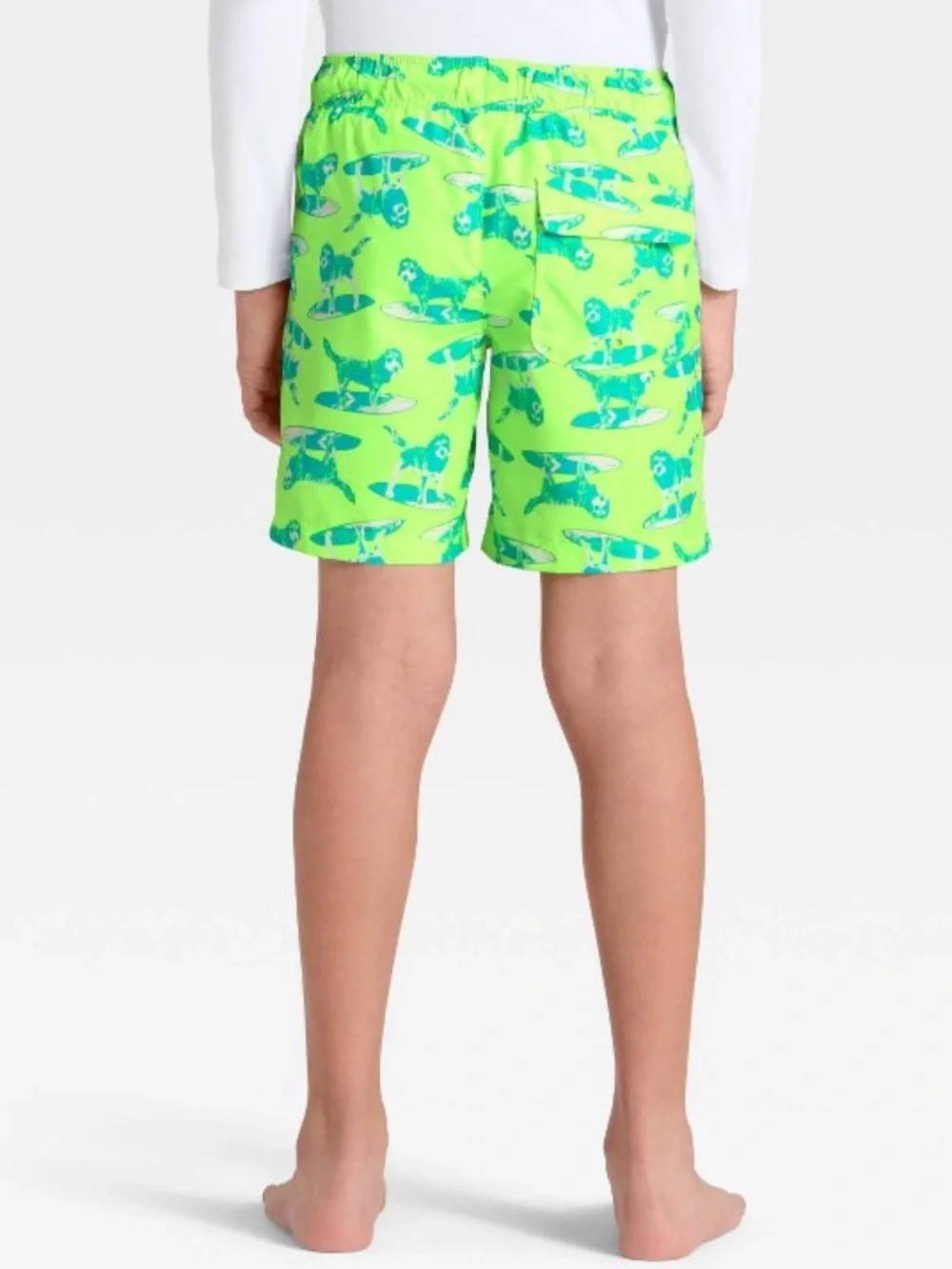 Cat & Jack Boys' Surfing Dog Trunk Swim Shorts - Lime Green